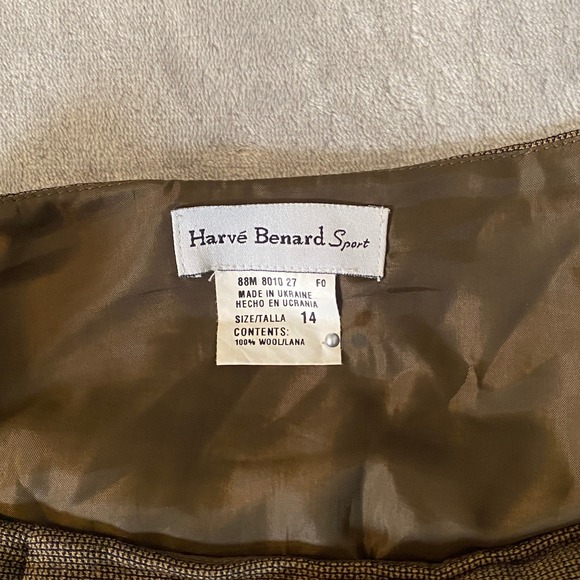 Harve Benard Skirt Sz 14 Brown Maxi A-Line 100% Wool Textured Lined Timeless - Picture 6 of 9
